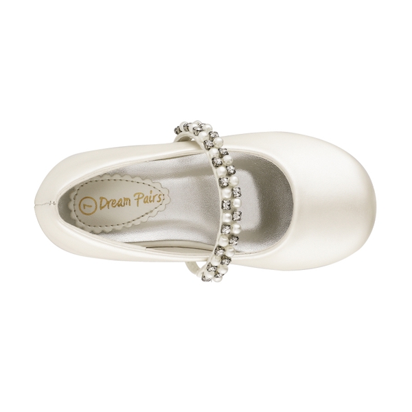 Toddler Girl's Mary Jane Ballerina Flats - IVORY - 3