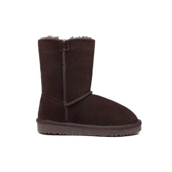 [FuzzyChic Kid's Lolly] Sheepskin Fur Kids Boots - BROWN - 2