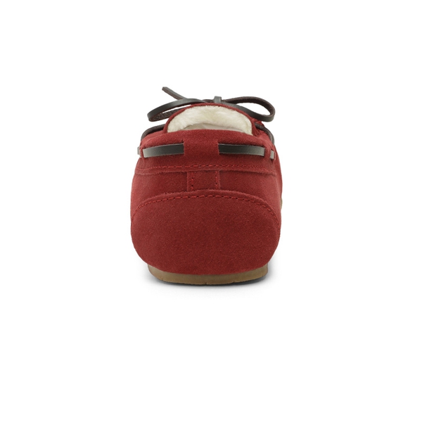 Faux Suede Moccasin Slippers - RED - 3