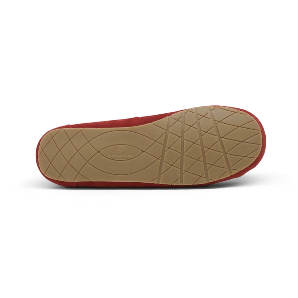 Faux Suede Moccasin Slippers - RED - 5
