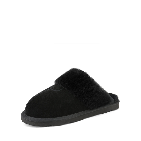 [FuzzyEasy Slipper] Fuzzy Bedroom Slippers - BLACK -  0