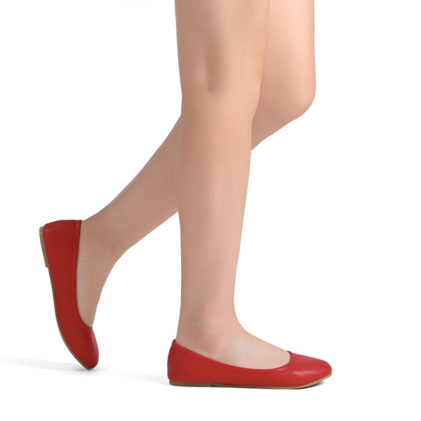 Classic Ballet Flats Shoes - RED - 1