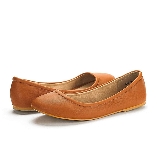Classic Ballet Flats Shoes - TAN - 3