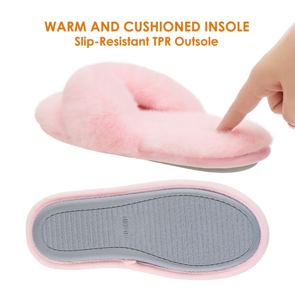 Fluffy Flip Flop House Slippers - PINK - 3