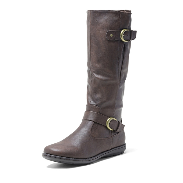 Fur Knee High Winter Boots - BROWN -  0