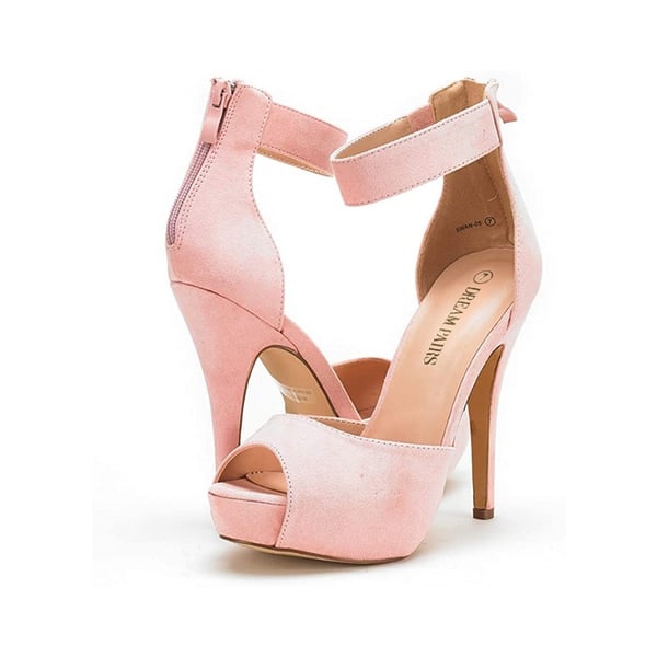 High Heel Stiletto Ankle Strap Platform Pumps - PINK - 1