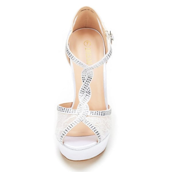 Peep Toe High Heel Platform Sandals - WHITE - 2