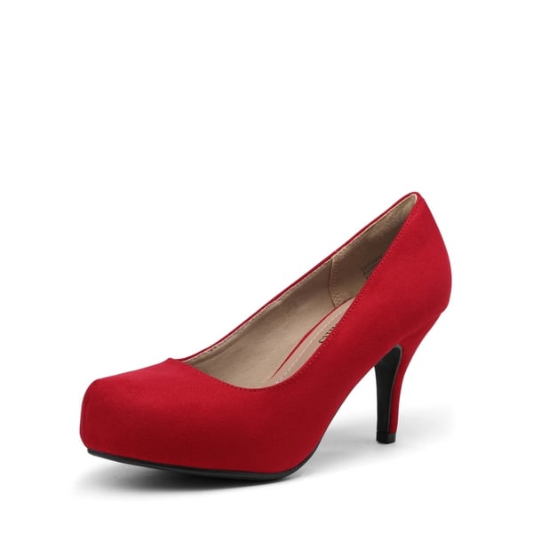 Classic Closed Toe 3 Inch Heels Pumps - RED -  0