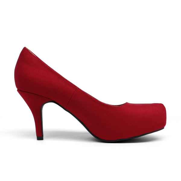 Classic Closed Toe 3 Inch Heels Pumps - RED - 1