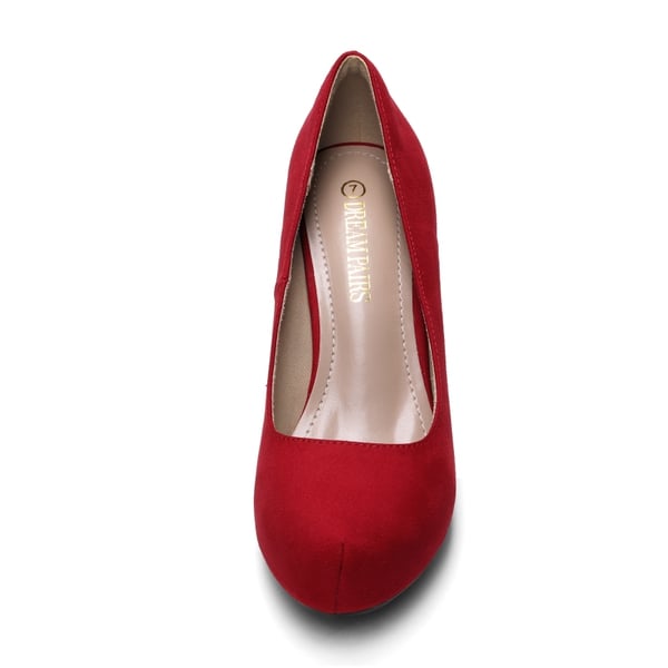 Classic Closed Toe 3 Inch Heels Pumps - RED - 2