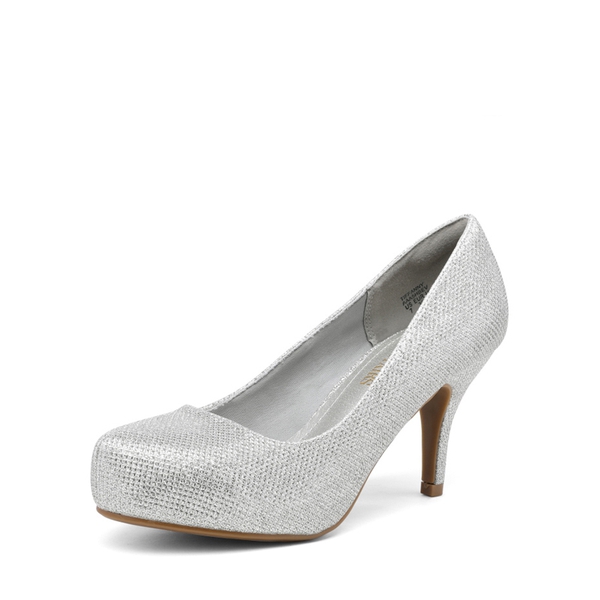 Classic Closed Toe 3 Inch Heels Pumps - SILVER -  0