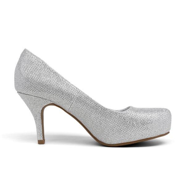 Classic Closed Toe 3 Inch Heels Pumps - SILVER - 1