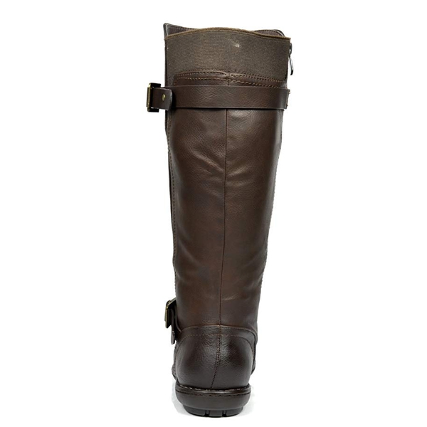 Fur Lined Knee High Boots - BROWN - 4