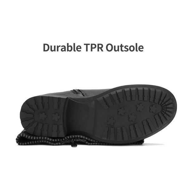 Wide Calf Knee High Boots - BLACK - 3