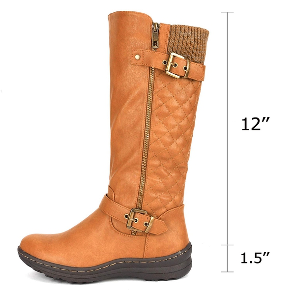 Faux Fur Knee High Boot - CAMEL - 4