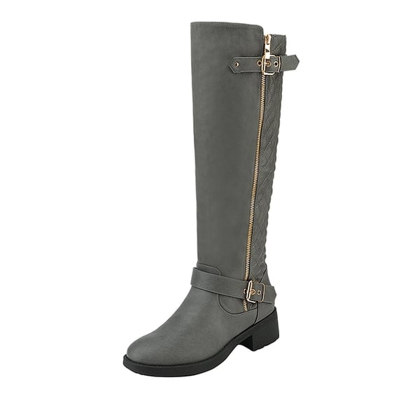 Wide calf quilted boots hot sale
