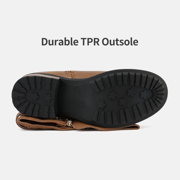 Knee High Winter Boots with Faux - CAMEL - 5