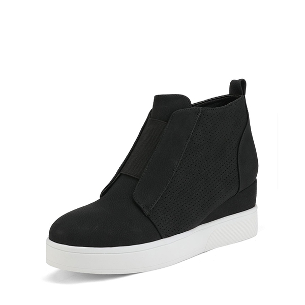 Platform Wedge Booties - BLACK -  0