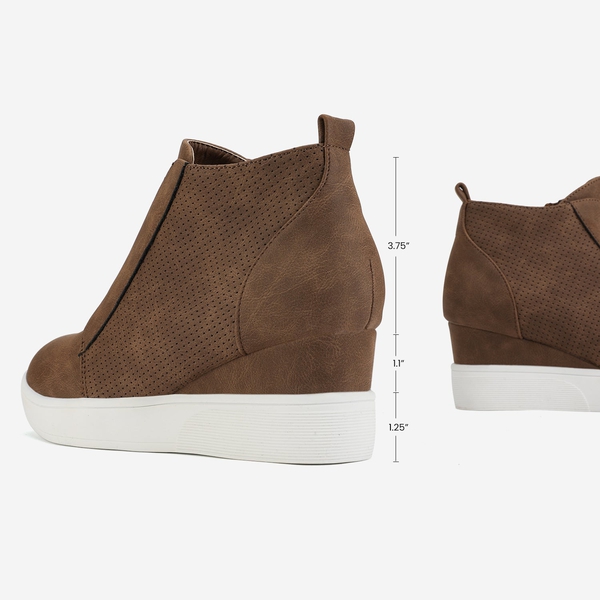 Platform Wedge Booties - BROWN - 3