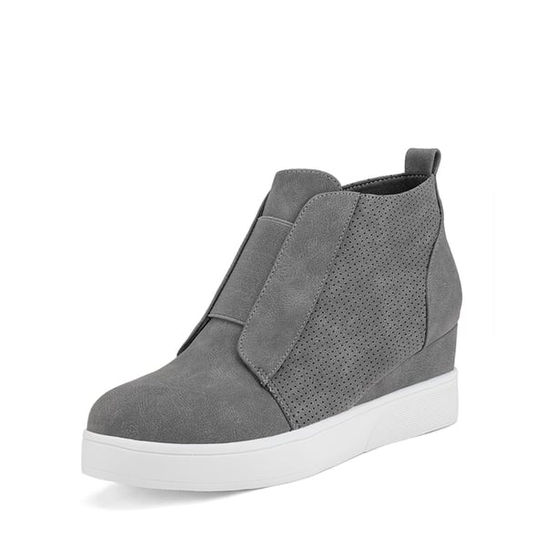 Platform Wedge Booties - GREY -  0