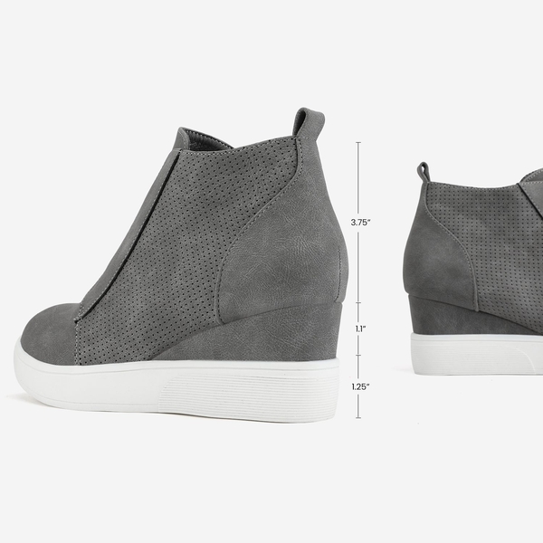 Platform Wedge Booties - GREY - 3