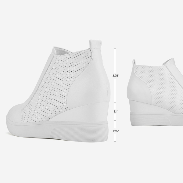 Platform Wedge Ankle Booties - WHITE - 3