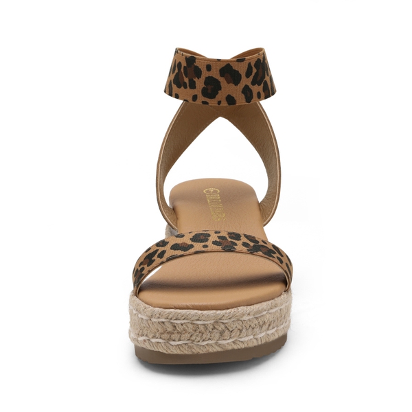 Ankle Strap Espadrilles Platform Sandals - LEOPARD - 2