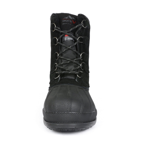 Men's Waterproof Suede Insulated Snow Boots - BLACK - 2