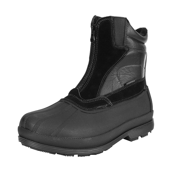 Men's Suede Thinsulate Snow Boots - BLACK -  0