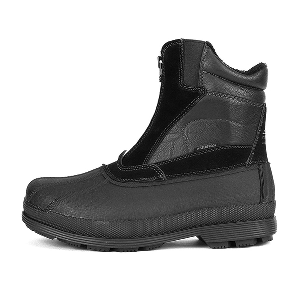 Men's Suede Thinsulate Snow Boots - BLACK - 1