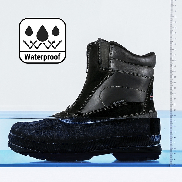 Men's Suede Thinsulate Snow Boots - BLACK - 5