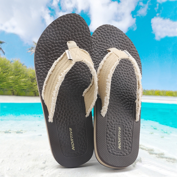 Men's Comfortable Flip Flops - BEIGE - 1