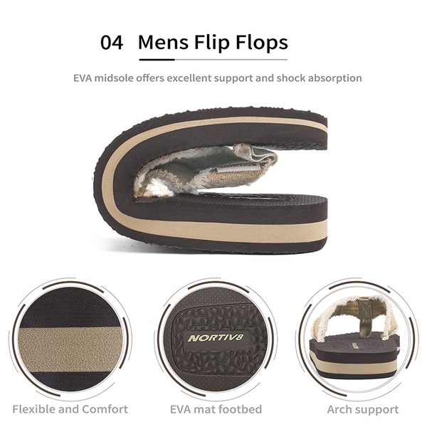 Men's Comfortable Flip Flops - BEIGE - 5