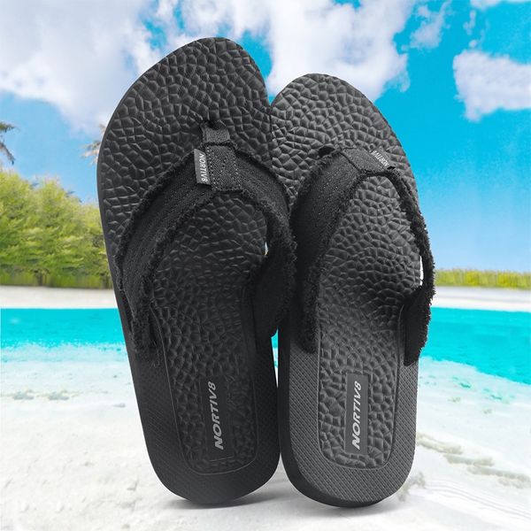 Men's Comfortable Flip Flops - BLACK - 1