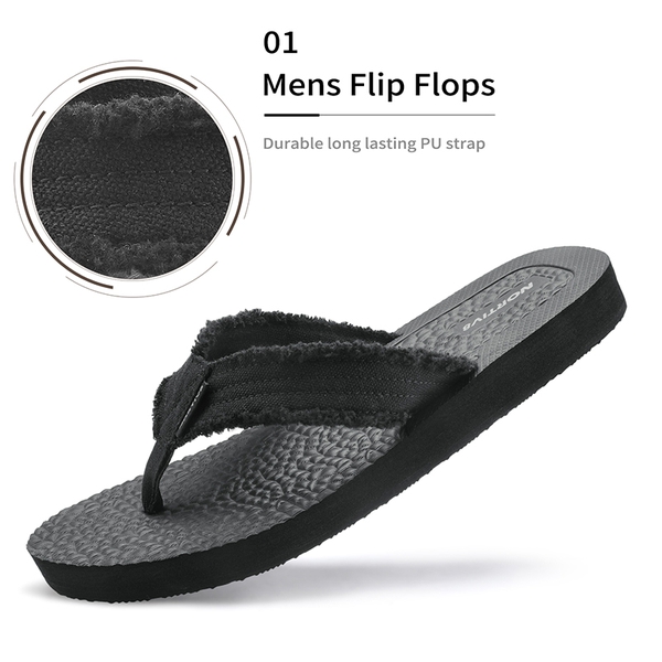 Men's Comfortable Flip Flops - BLACK - 2