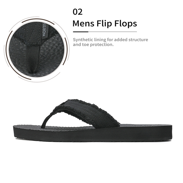 Men's Comfortable Flip Flops - BLACK - 3