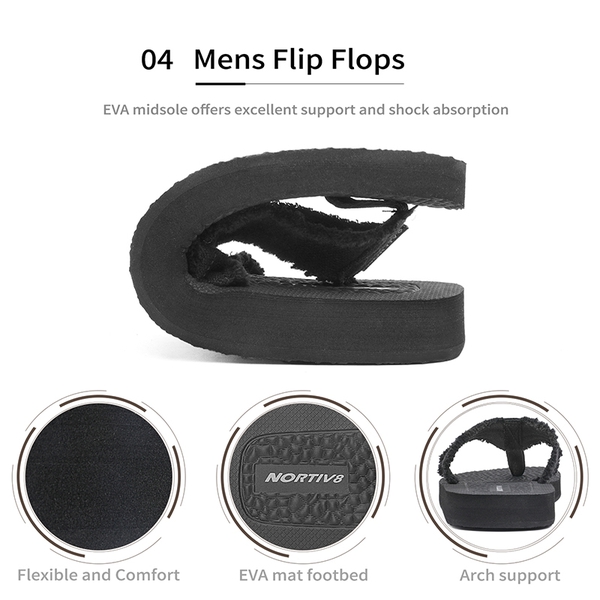 Men's Comfortable Flip Flops - BLACK - 5