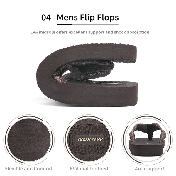 Men's Comfortable Flip Flops - COFFEE - 5
