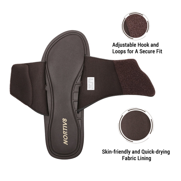 Men's Arch Support Slide Sandals - DARK BROWN - 3