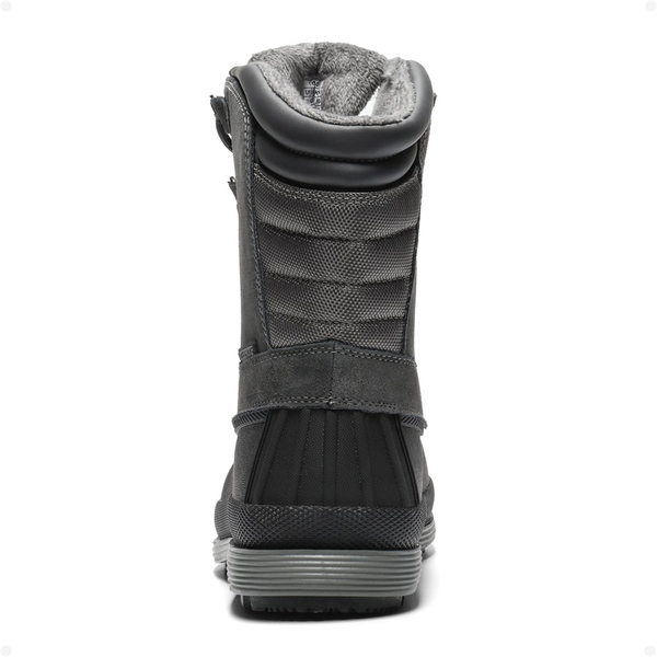 Men's Waterproof Suede Insulated Snow Boots - GREY-BLACK - 5