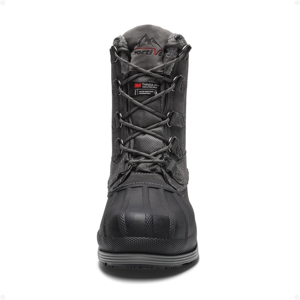 Men's Waterproof Suede Insulated Snow Boots - GREY-BLACK - 2