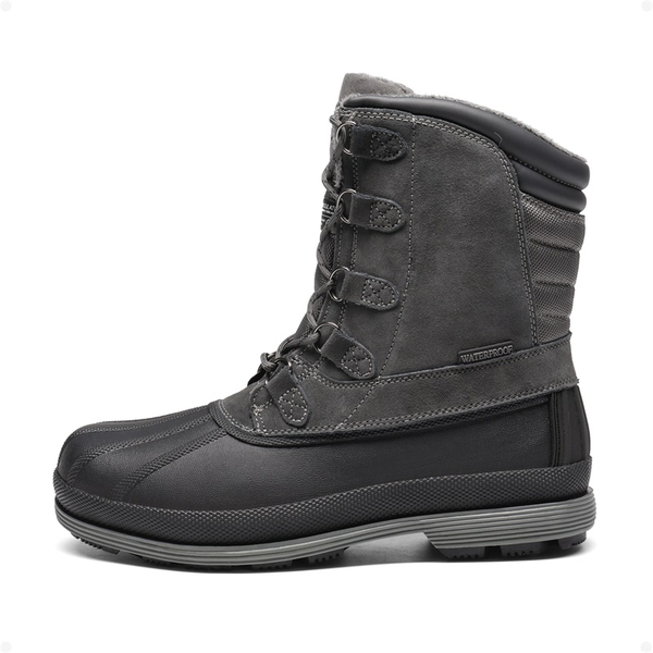 Men's Waterproof Suede Insulated Snow Boots - GREY-BLACK - 1