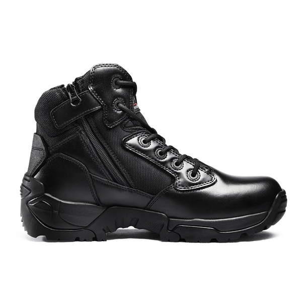 Men's Wide Slip-Resistant Tactical Work Boots - BLACK - 2