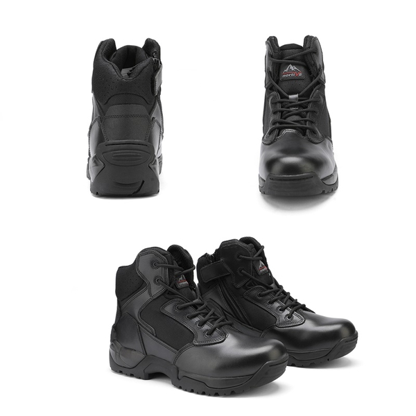 Men's Wide Slip-Resistant Tactical Work Boots - BLACK - 1