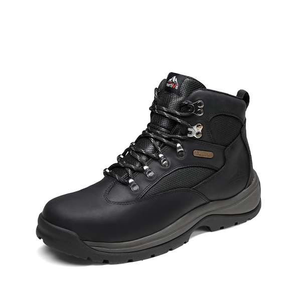 Men's Cap Toe Steel Toe Work Boots - BLACK -  0