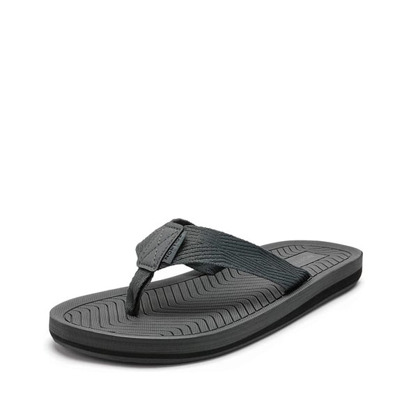 Men's Slip-On Canvas Flip Flops - DARK GREY -  0