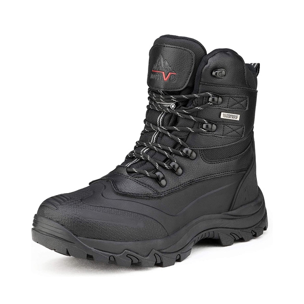 Men's Wide Waterproof Insulated Snow Boots - BLACK -  0