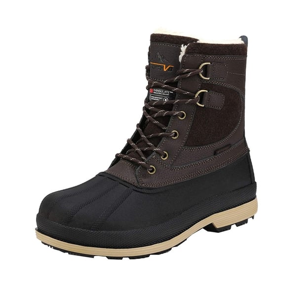 Men's Insulated Waterproof Snow Boots - DARK BROWN BLACK -  0