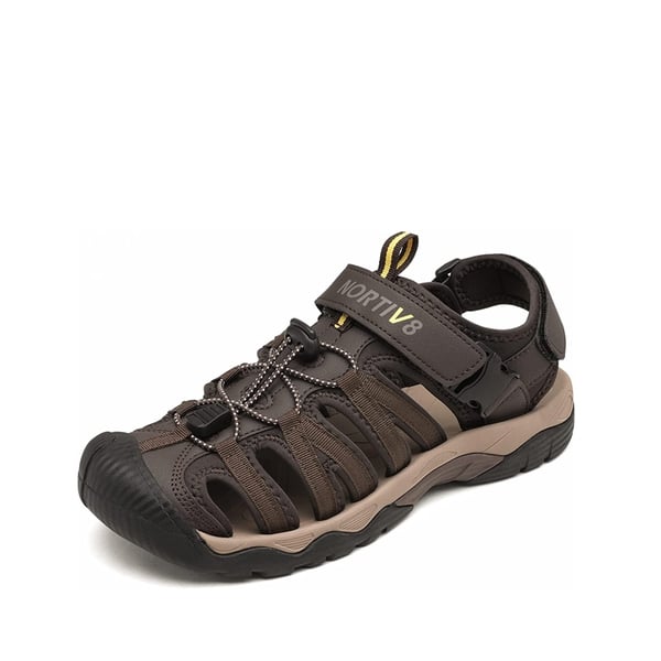 Men's Closed Toe Athletic Hiking Sandals - BROWN -  0
