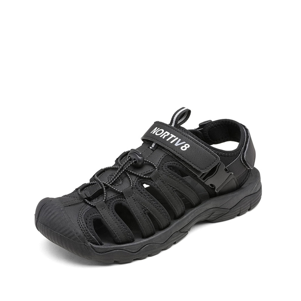 Men's Closed Toe Athletic Hiking Sandals - BLACK -  0